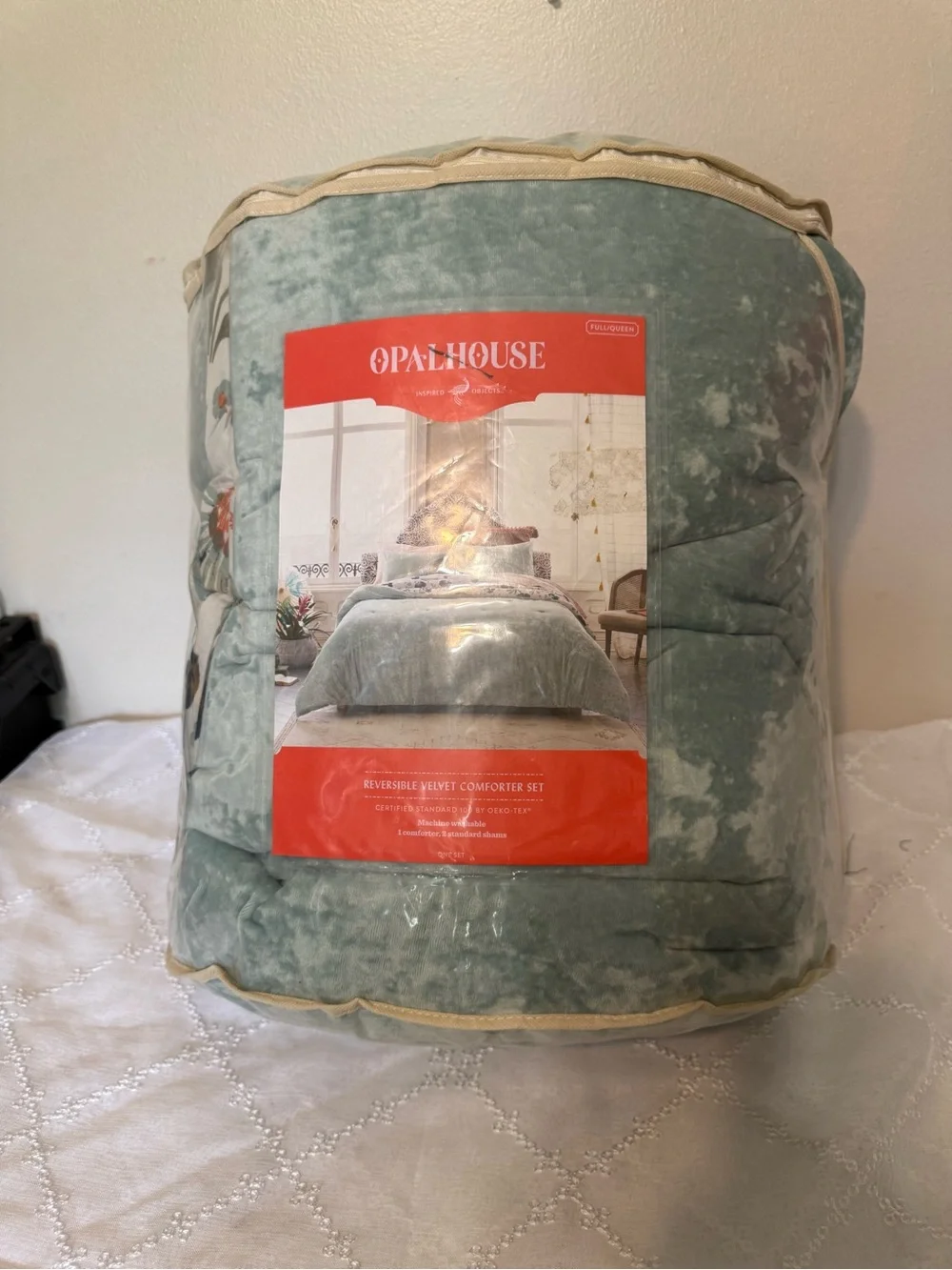 Opalhouse Reversible Velvet Comforter Set in Light Blue